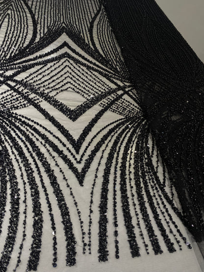 Black Beaded Lace